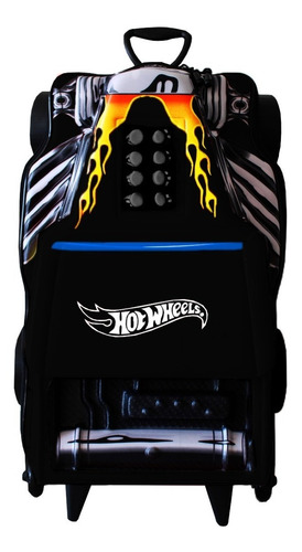 Imagem 2 de 9 de Kit Mochila Hotwheels Bone Shaker Impermeável Com Lancheira
