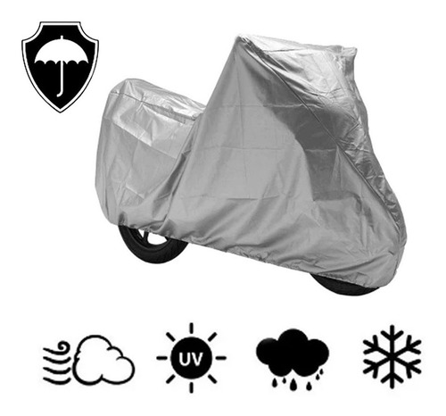Imagen 3 de 8 de Funda Cubre Moto Impermeable Fácil Colocación 2.2 X 1.15 Mts