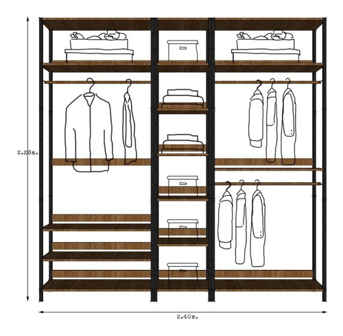 Closet Armable Armario Organizador Hogar Minimalista Rama