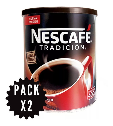 Café Instantáneo Nescafé Tradición Tarro 400g - Pack X2