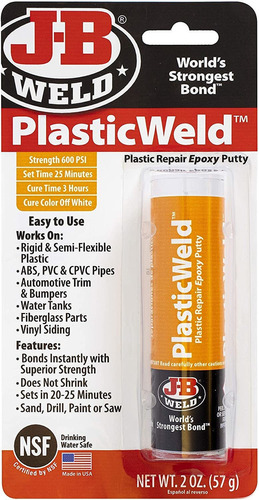 J-b Weld Plasticweld, Masilla Epoxi Reparadora De Plástico,