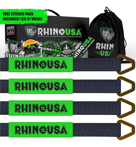 Rhino Usa Axle Tie Down Straps - Lab Tested 11,128lb. Bre...