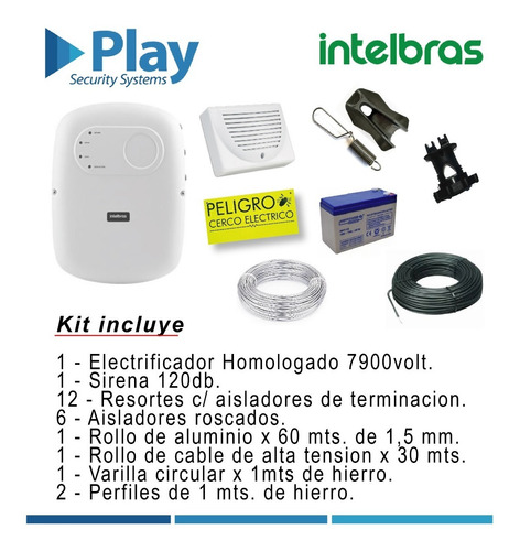 Kit Cerco Eléctrico 6 Hilos 10 Mts. Lineales P/instalar Vari