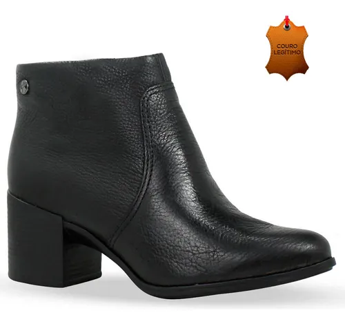 Bota Feminina Cano Curto Salto Grosso Montaria Couro Bottero