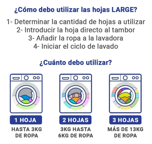 32 Hojas De Detergente Ecológico Para Ropa Large