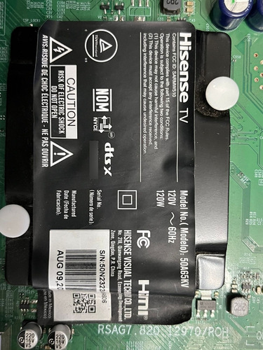 Main Hisense Rsag7.820.12970/r0h 50a65kv (Usado)