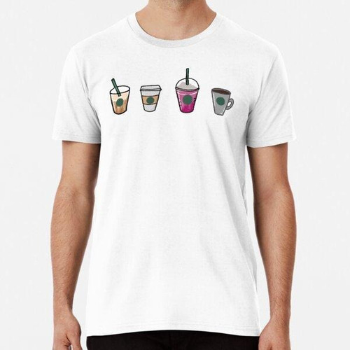 Remera Juego De Pegatinas De Café Starbucks Algodon Premium 