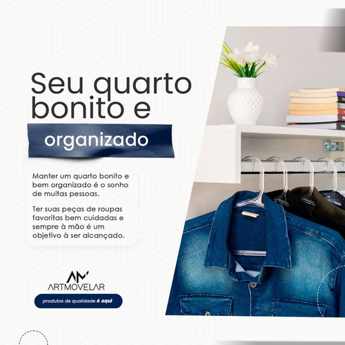 Kit 6 Araras Loja Organizador Cabideiro Expositor Madeira