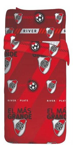 Juego De Sabanas River Plate Futbol 1 1/2 Plaza 90x190cm
