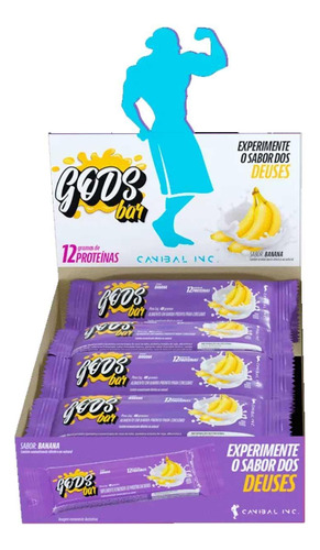 Barra De Proteína Gods Bar 40g - Sabor Banana (12 Unids)