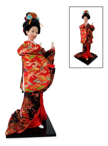 Muñeca Japonesa Decorativa De 35 Cm De Coleccion