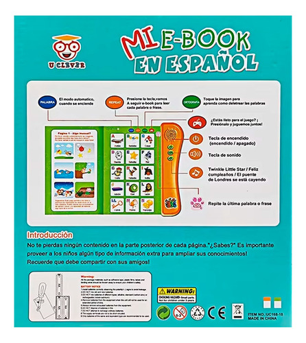 Libro Con Sonido Interactivo Para Aprendizaje De Ingles 2vr9