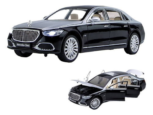 Benz Maybach S680 Miniatura Metal Car Con Luz Y Sonido 1/24