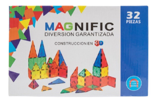 Bloques Imanes Magneticos Magnific Didacticos 32 Piezas