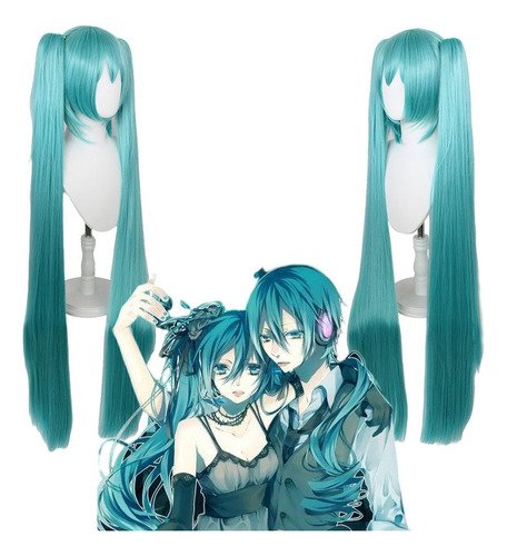 Vocaloid Miku Hatsune Cosplay Peluca Largo Pelo Verde 110cm