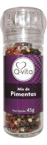 Mix De Pimentas C/ Moedor Q-vita 45g Frasco Unidade