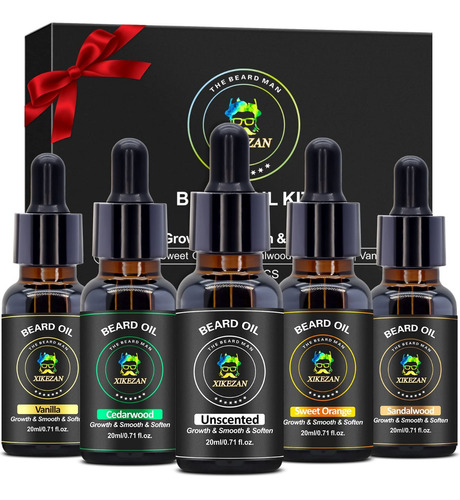 Kit Crecimiento Barba  5 Aceites Para Barba Beard Oil 