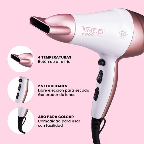 Combo Timco 2000 Secadora + Plancha Para Pelo