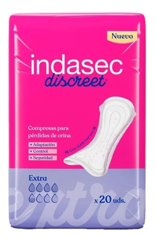 Indasec Discreet Extra Apósito Incontinencia Fuerte X20