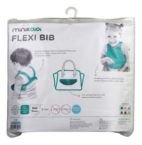 Imagen 5 de 7 de Babero Silicona Bolsillo Contenedor Minikoioi Flexi Bib