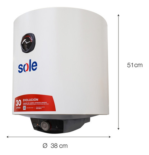Terma Eléctrica Sole Evolución 1500w 30lt Solteev030c