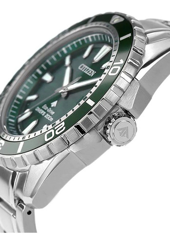 Citizen Promaster Green Dial Dive Marine Bn0199-53x Color de la correa Plata Color del bisel Plata Color del fondo Verde