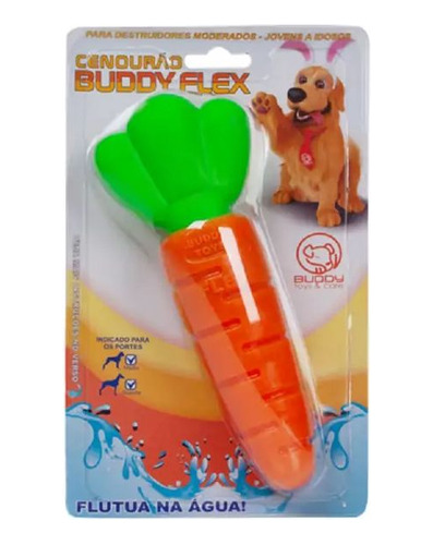 Brinquedo Mordedor Pet P/ Cachorro Buddy Toys Cenourão Flex
