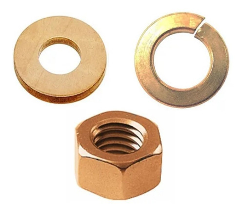 Tor Gota Ranurado Bronce 3/16 X 1 Tuerca Y Rondanas // 3 Pzs