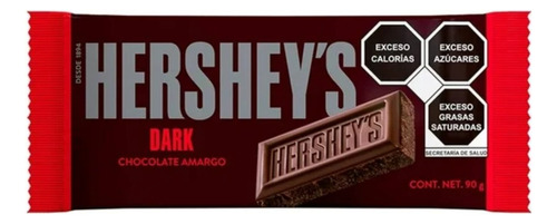 2 Pza Barra De Chocolate Hershey's Dark 90 G
