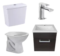 Comprar Kit Baño Inodoro Vanitory Bacha Griferías Monocomando