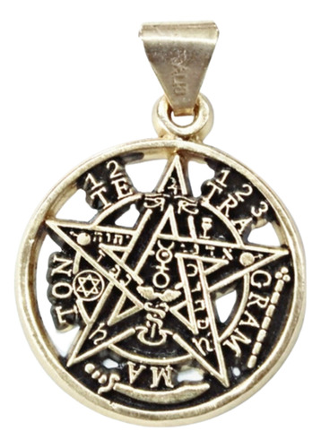 Tetragramaton O Pentagrama  Chapa De Oro Ritualizado 5 Elemt