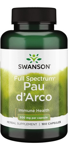 Swanson - Palo De Arco 500mg 100 Caps (apoyo Sistema Inmune)