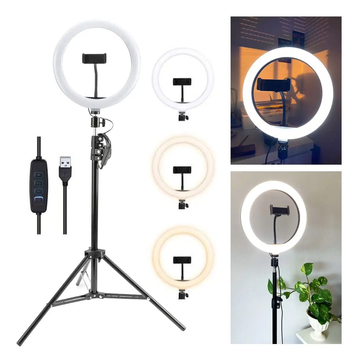 Aro De Luz Led Veoquiero 30cm Blanco Frío Neutro Calido