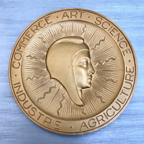 Medalla Bronce Art Deco, J.h. Coeffin Paris Francia Marianne