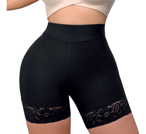 Faja Short Media Pierna Con Pretina | Ajuste Y Realce C-145 Negro Xl