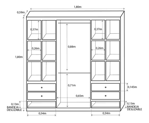 Placard 1,80x1,80 Dos Puertas Cuotas Sin Interes!!!!!