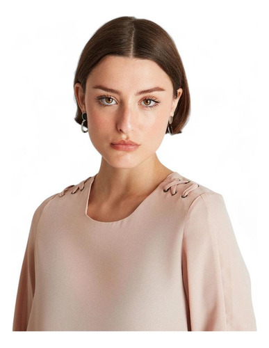 Blusa Escote Redondo Mujer Lorenzo Di Pontti Rosado