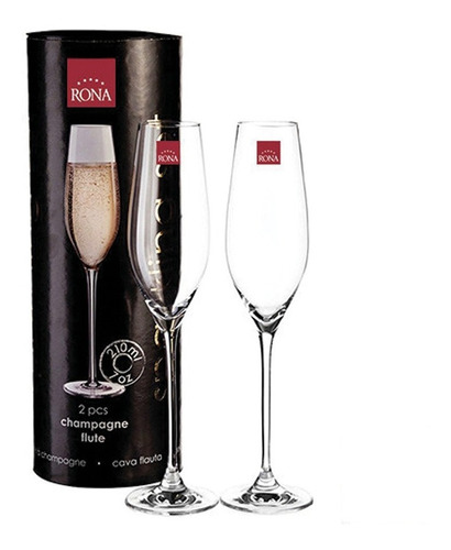 Set Regalo Caja Copa Champagne X2 Rona Sparkling