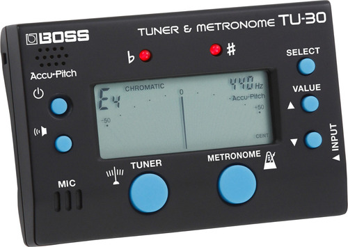 Afinador Cromático Digital Boss Tu30 Com Metrônomo Guitarra