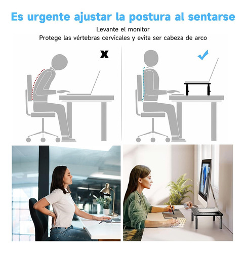 Soporte Para Monitor Y Laptop Ajustable 3 Alturas, Negro