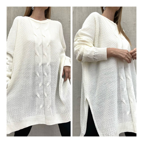 Sweater Tramado Maxi Oversize Mujer Talle Especial Grande