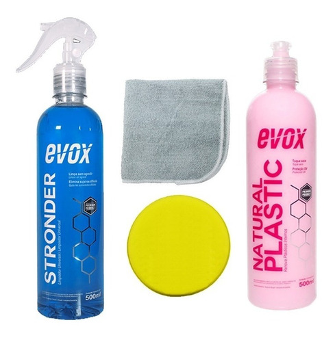 Kit Limpeza & Hidratação De Plásticos Evox 