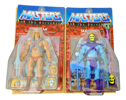 He Man Y Skeletor Ultimate Super 7 Con Sus Cajas Cafes
