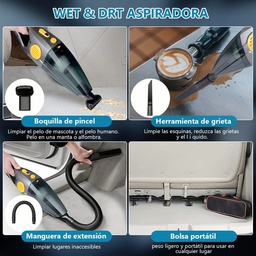 Aspiradora De Mano Portatil Para Automovil Y Hogar 9000 Pa