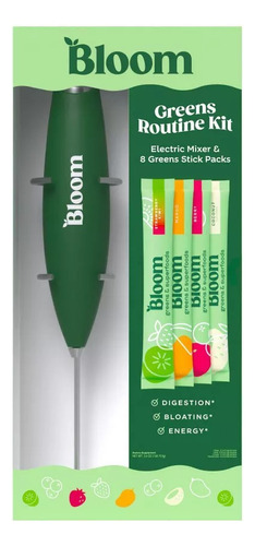Bloom, Batidora Electrica Y 8 Sobres De Greens Routine Kit