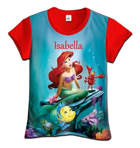 Franela Camisa Ni a La Sirenita Sirena En Algodon MercadoLibre
