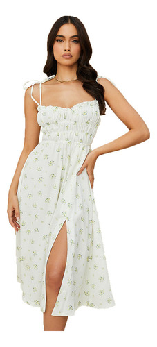 Vestido Halter De Corte Bajo Con Abertura Lateral