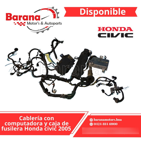 Cableria Con Computadora Y Caja De Fusilera Honda Civic 2005