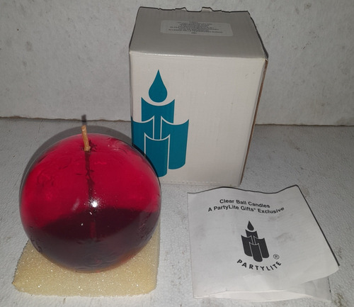 Vela Esfera Roja Partylite Celebracion Rojo Ruby (Usado)