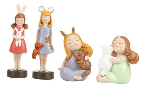 Figuras De Niñas, Estatuas De Niñas, Miniatura, 4 Piezas